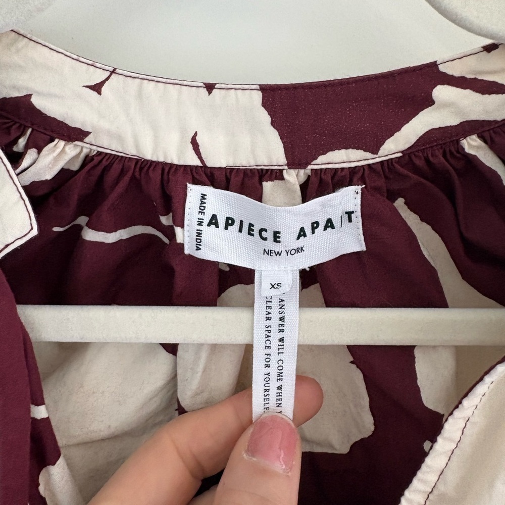 Apiece Apart Tule Floral-Print Organic Cotton Top Size XS - Picture 6 of 10